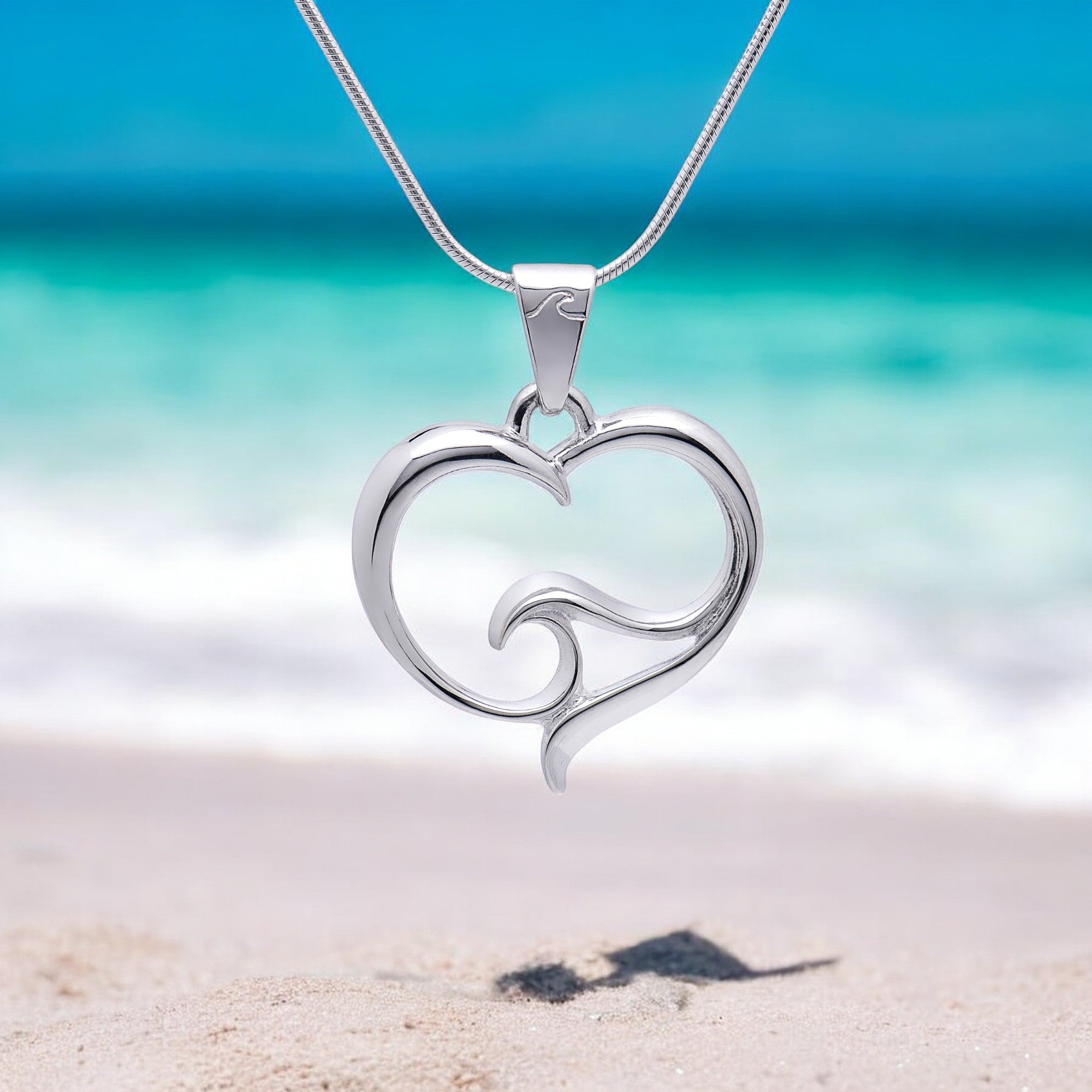 The Shoreline Heart Necklace (Sterling fashion Silver)