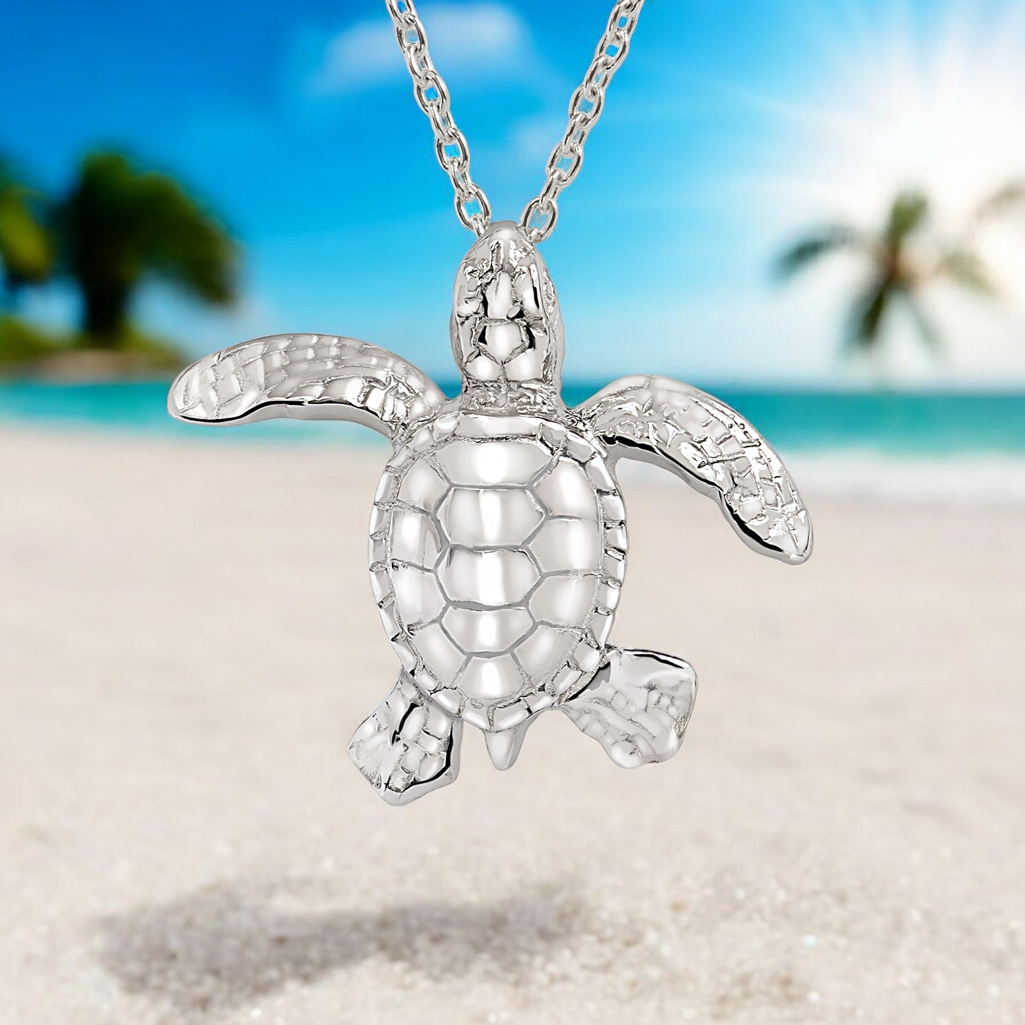 Sterling Silver Turtle on sale Pendant w/Chain