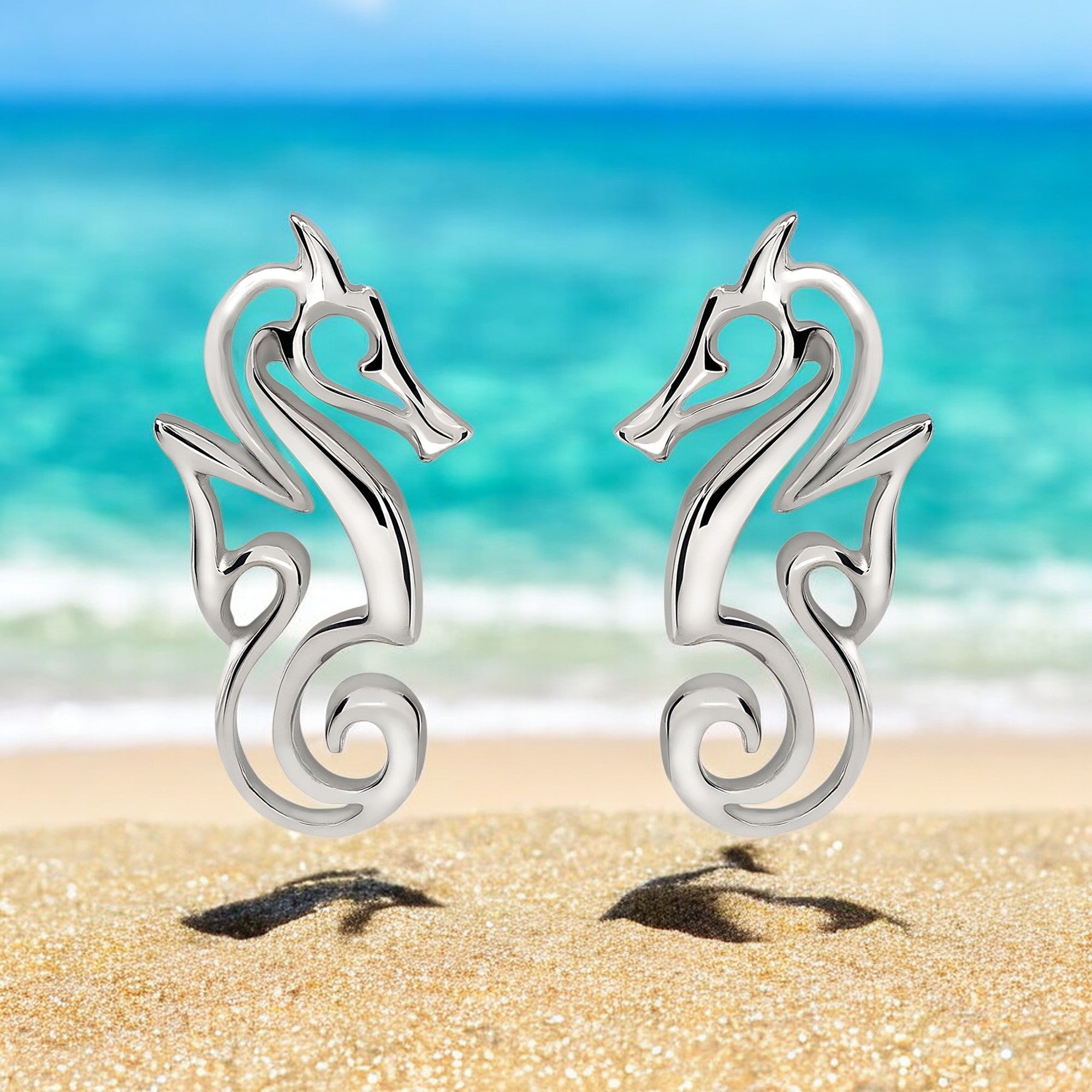 Seahorse hot Earrings - Antique Silver Seahorse Earrings - Beach Earrings