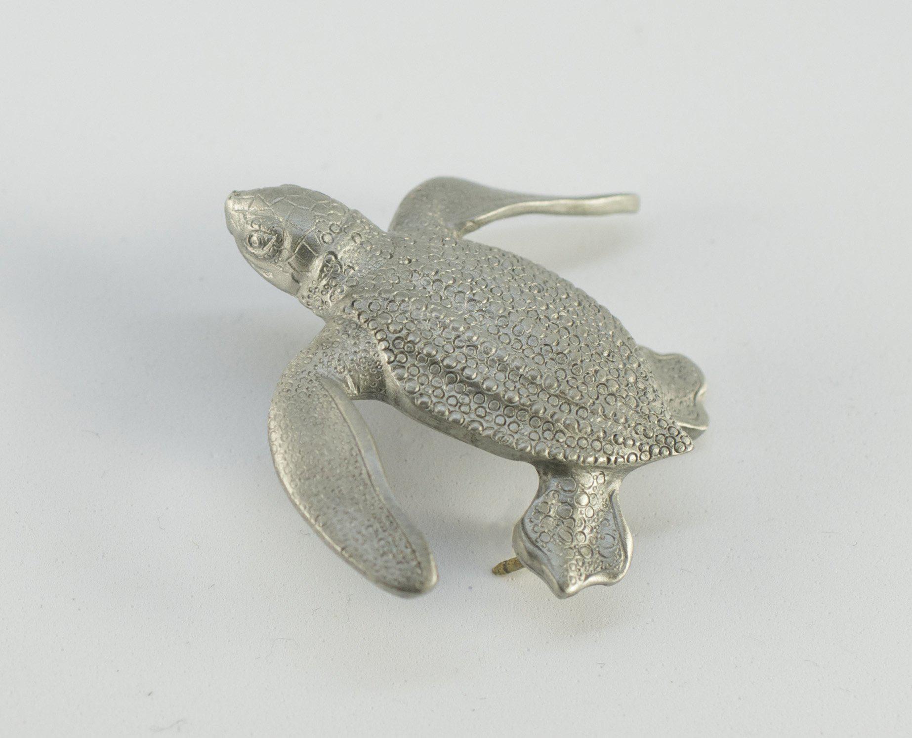 Leatherback Turtle Pin, Hatchling Sea Life Lead Free Pewter Pin – Big Blue  by Roland St John