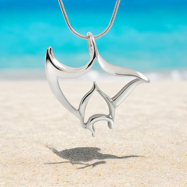 Manta Ray Necklace for Women Sterling Silver- Stingray Necklace for Wo –  Big Blue by Roland St John