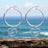 Ocean Wave Heart Hoop Earrings Sterling Silver, Sterling Silver Wave Charm Earrings, Heart Hoop Dangle Earrings with Ocean Wave Sterling